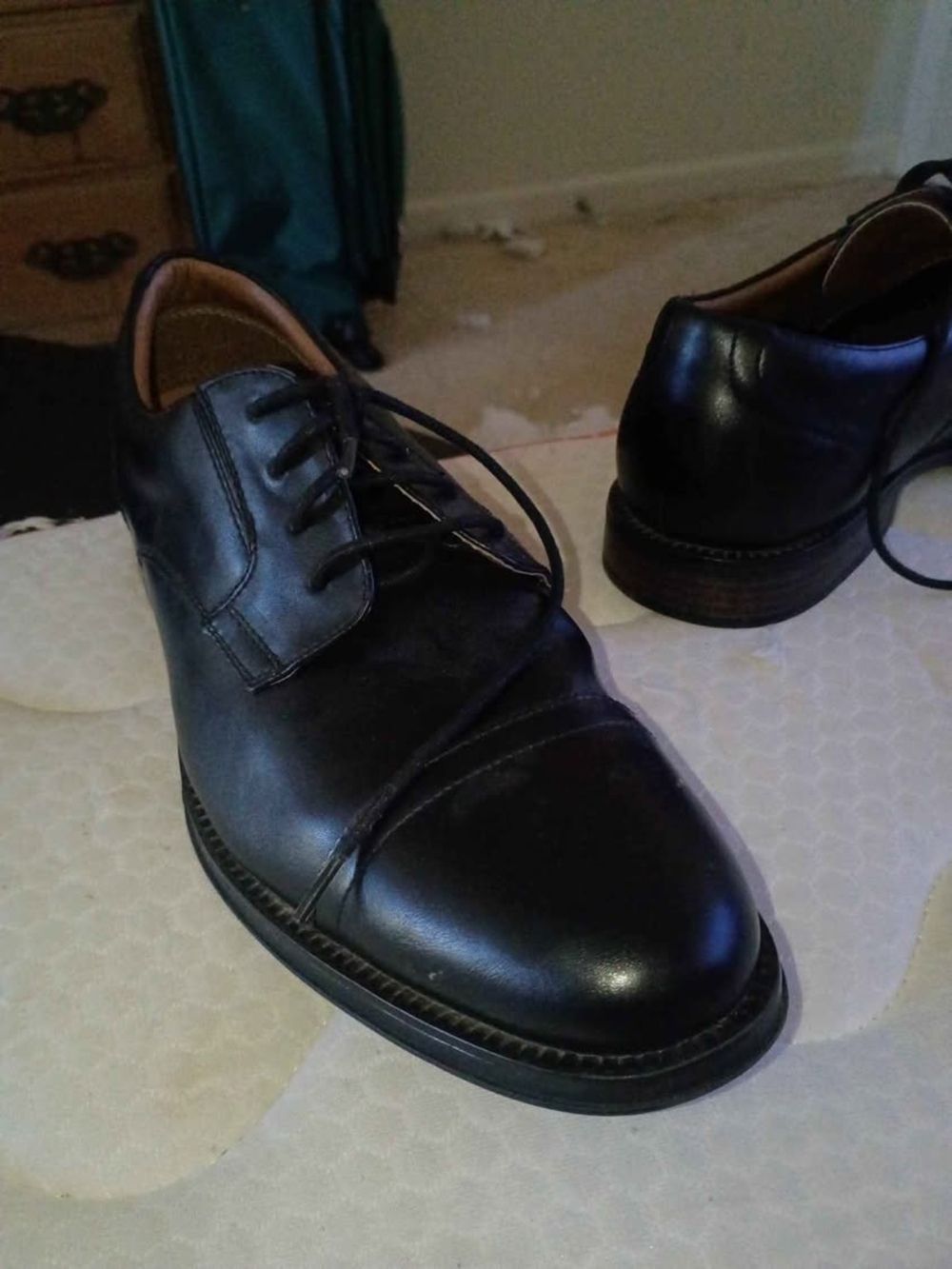 George Black Leather Cap-Toe Derby Shoes